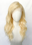 16" Long Curly Golden Blonde Lace Front Remy Natural Hair Wig HH049 - wifhair