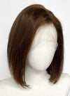 10" Medium Straight Chocolate Brown Bob Lace Front Remy Natural Hair Wig HH204