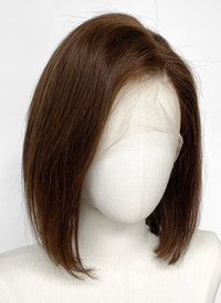 10" Medium Straight Chocolate Brown Bob Lace Front Remy Natural Hair Wig HH204