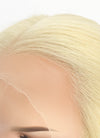 36" Extra Long Straight Bleach Blonde Lace Front Virgin Natural Hair Wig HHW002