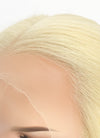 36" Extra Long Straight Bleach Blonde Lace Front Remy Natural Hair Wig HHW002