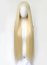 36" Extra Long Straight Bleach Blonde Lace Front Virgin Natural Hair Wig HHW002