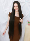 36" Extra Long Straight Black Lace Front Remy Natural Hair Wig HHW003