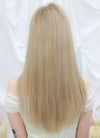 18" Long Straight Mixed Blonde With Dark Roots Lace Front Virgin Natural Hair Wig HHW005