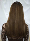 20" Long Straight Brown With Highlights Lace Front Remy Natural Hair Wig HHW007