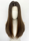 20" Long Straight Brown With Highlights Lace Front Remy Natural Hair Wig HHW007