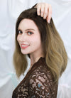 17" Long Wavy Brown Blonde Ombre Lace Front With Silk Top Remy Natural Hair Wig HHW009