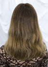 17" Long Wavy Brown Blonde Ombre Lace Front With Silk Top Remy Natural Hair Wig HHW009