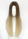 26" Long Straight Brown Blonde Ombre Lace Front With Silk Top Virgin Natural Hair Wig HHW013