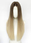 26" Long Straight Brown Blonde Ombre Lace Front With Silk Top Remy Natural Hair Wig HHW013