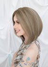 12" Medium Straight Classic Bob Blonde Balayage Lace Front Virgin Natural Hair Wig HHW015