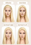 22" Long Straight Mixed Blonde With Dark Roots Full Lace Virgin Natural Hair Wig HHW011