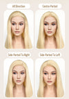 24" Long Straight Two Tone Blonde Lace Front Remy Natural Hair Wig HHW012