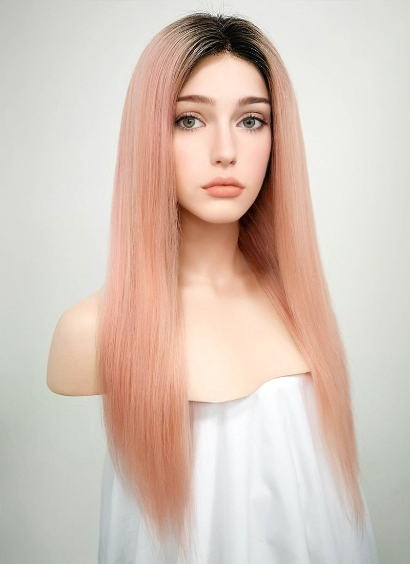 Pink wig shop with roots